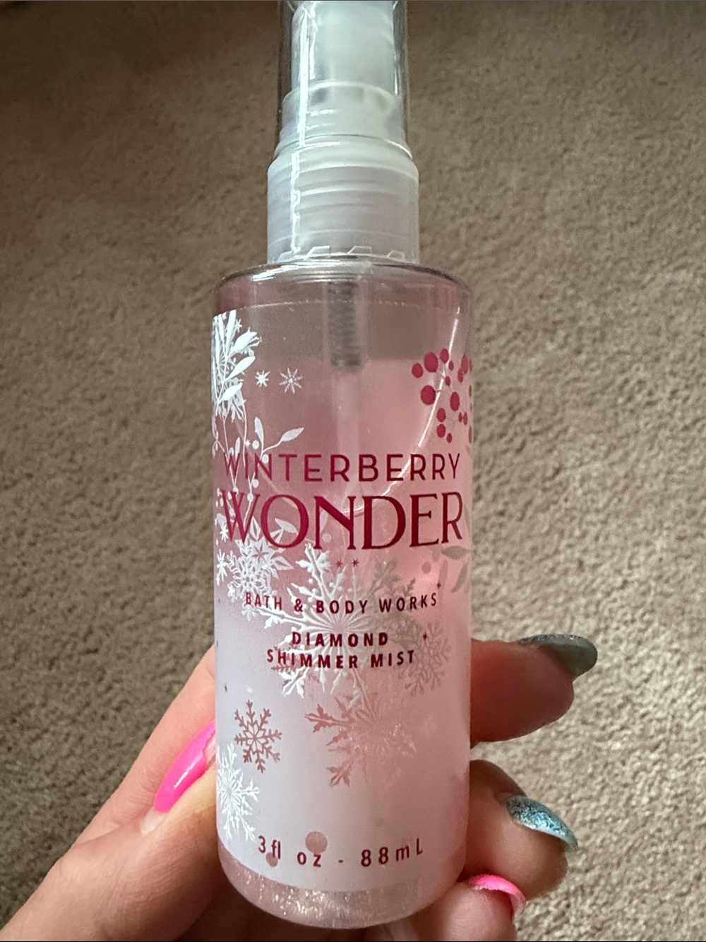 Bath & Body Works Winterberry Wonder Diamond Shimmer Mist - Pink Brand New